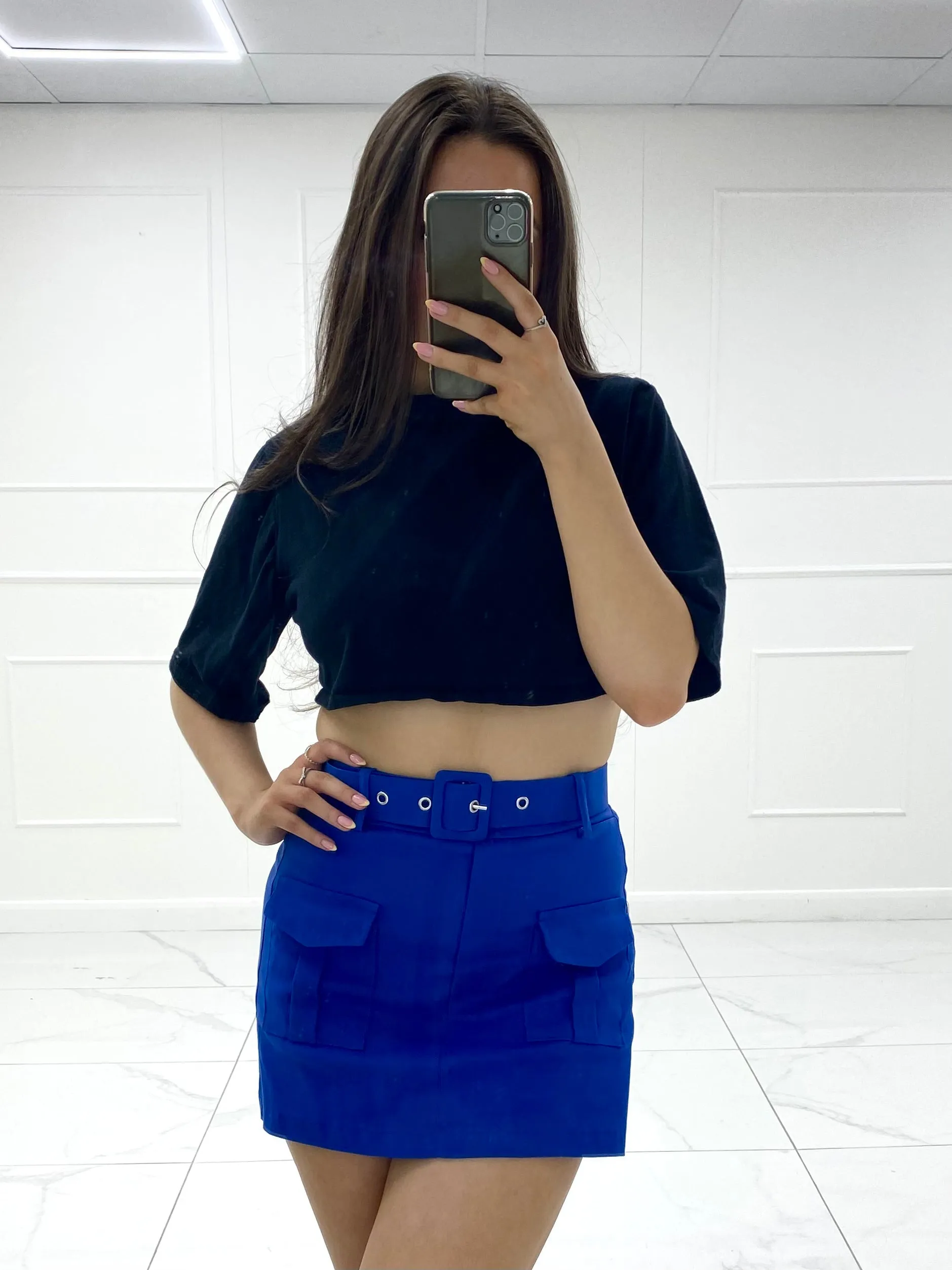 Cargo Belted Skort - Royal Blue