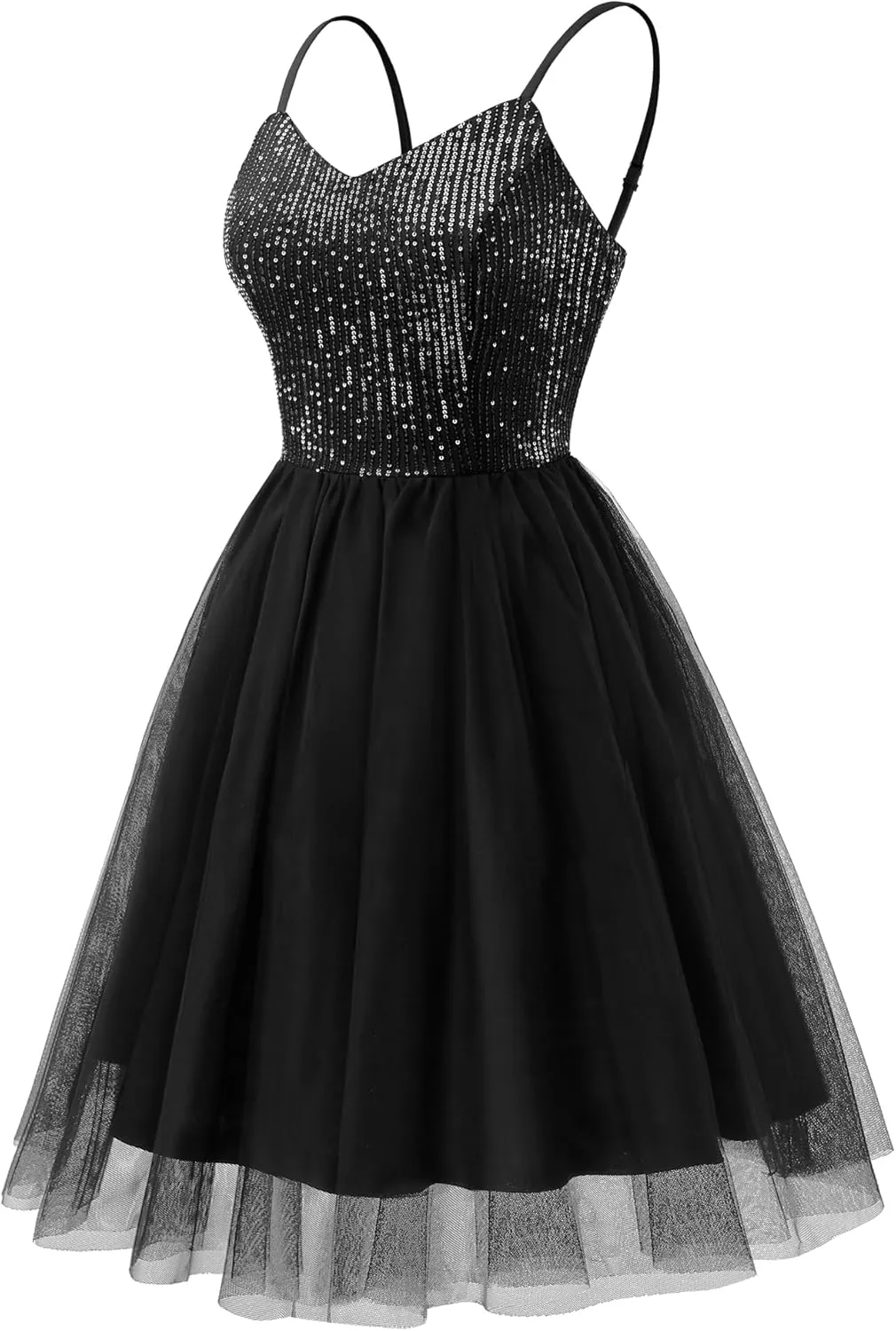 Dressystar Women's Sparkly Sequin Glitter Dress Spaghetti Strap Cocktail Party Dresses