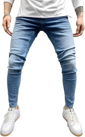 evzosrz Men's Jeans Slim Fit Skinny Stretch Jeans Pants Tapered Biker Jeans Pants Distressed Jean Denim Pant for Men