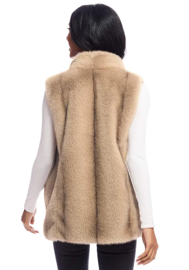 Faux Fur Hook Vest - Vintage Mink