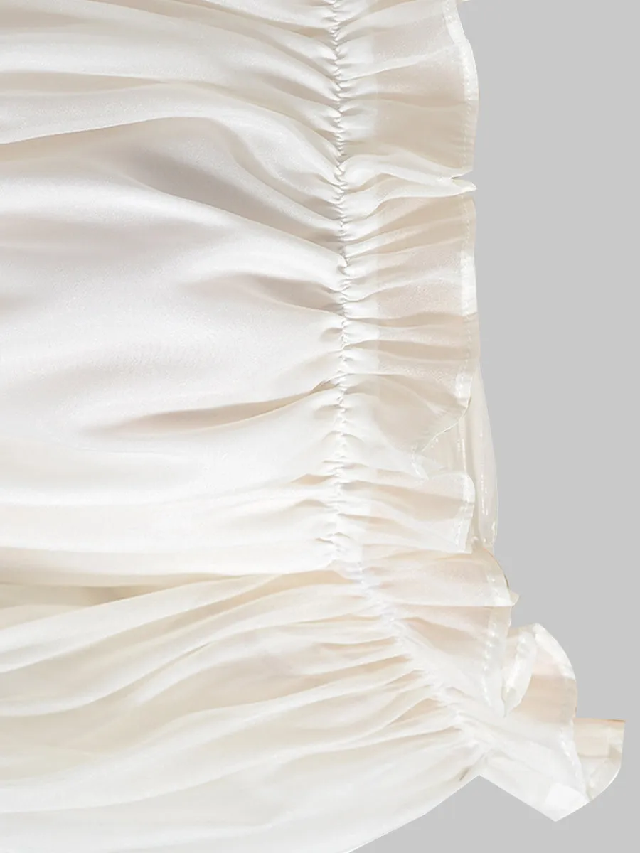 Irregular Shiny Long Sleeve Tops