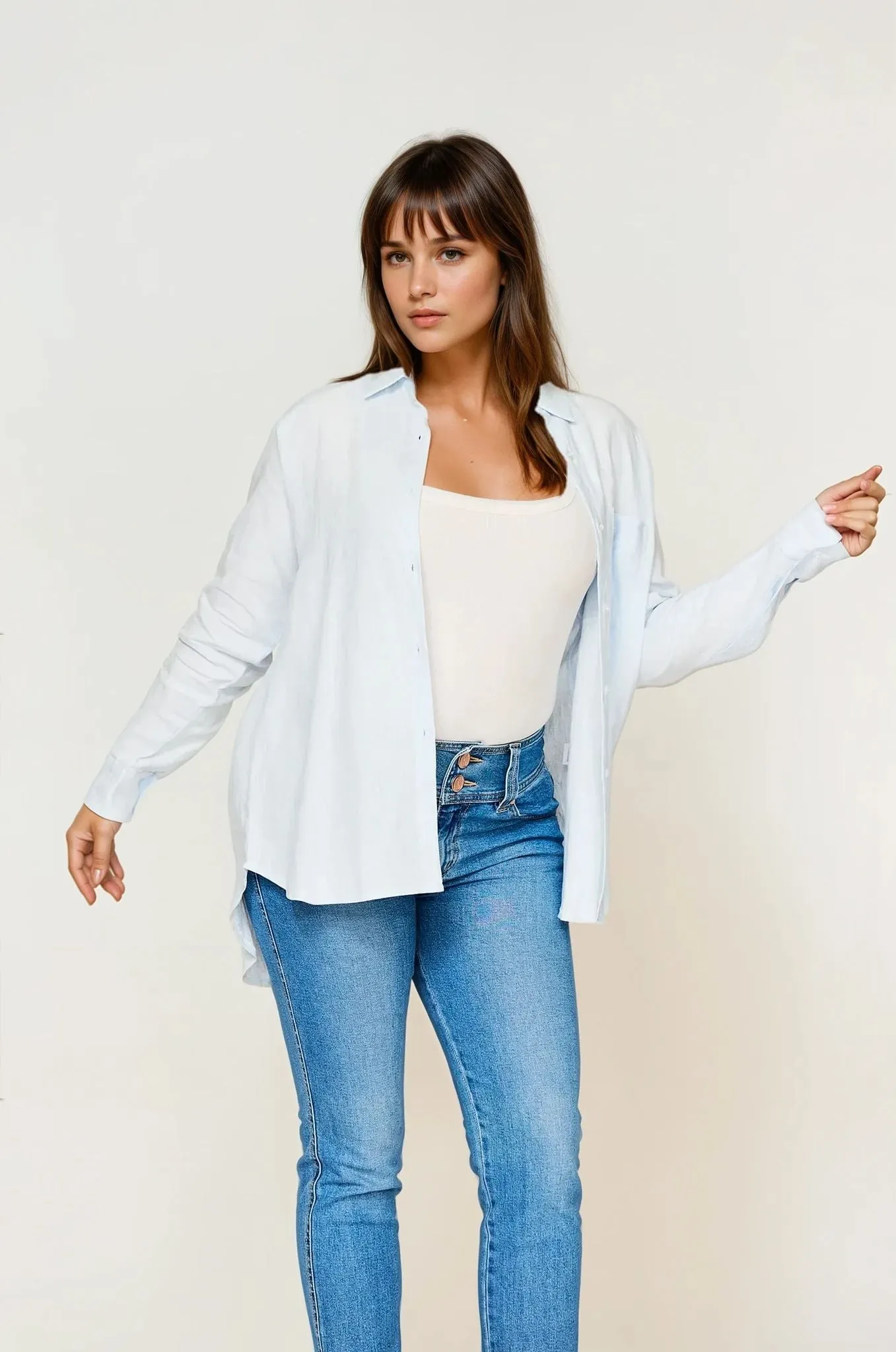 Isla Linen Shirt White