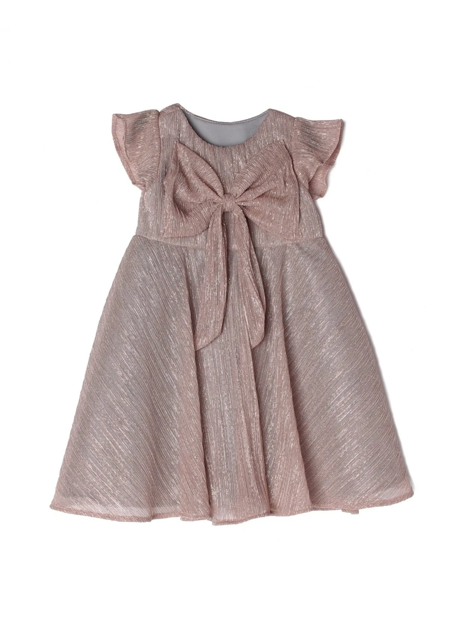 Isobella and Chloe Dazzling Darling Rose Gold Bow Dress