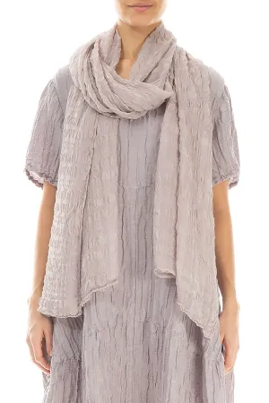 Lightweight Greige Textured Silk Scarf