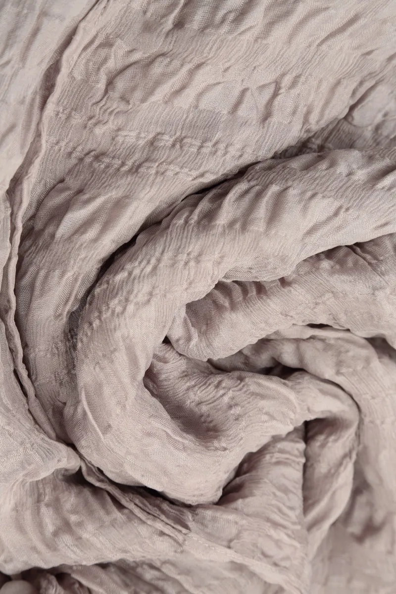Lightweight Greige Textured Silk Scarf