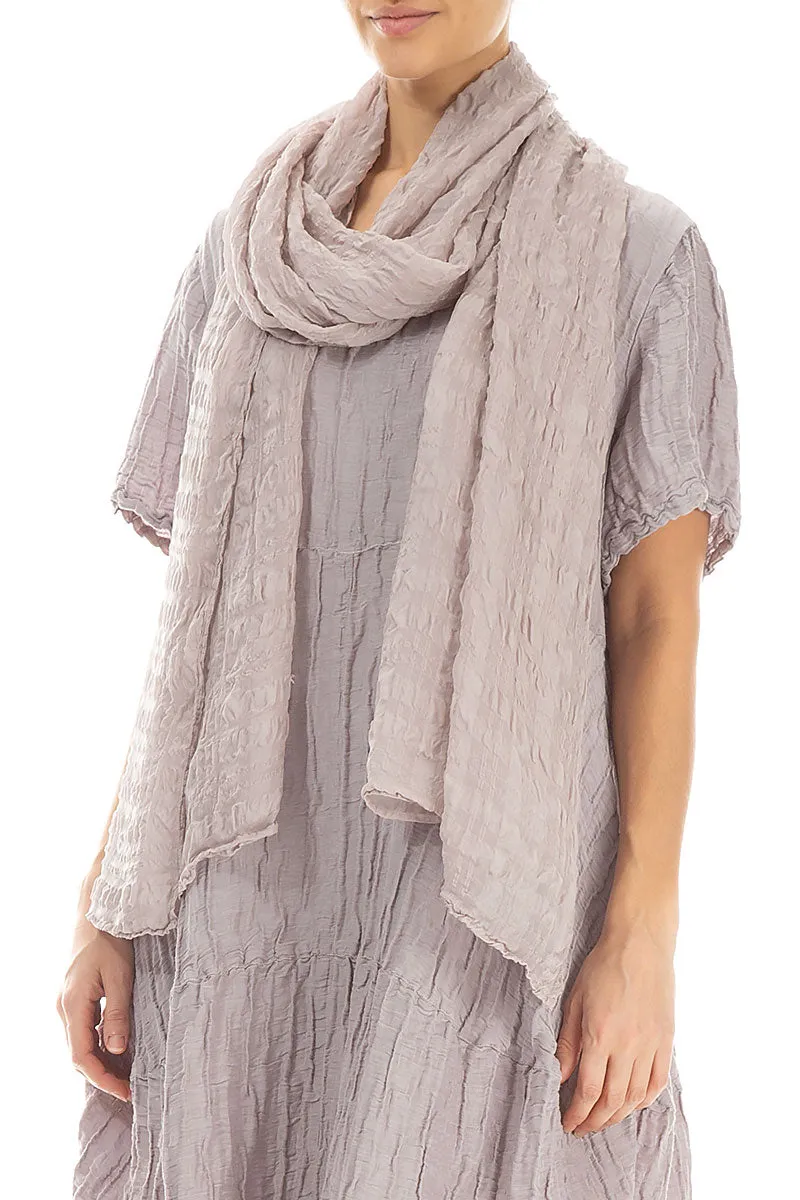 Lightweight Greige Textured Silk Scarf