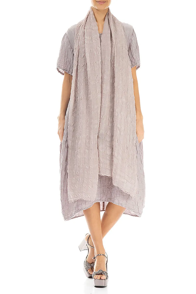 Lightweight Greige Textured Silk Scarf