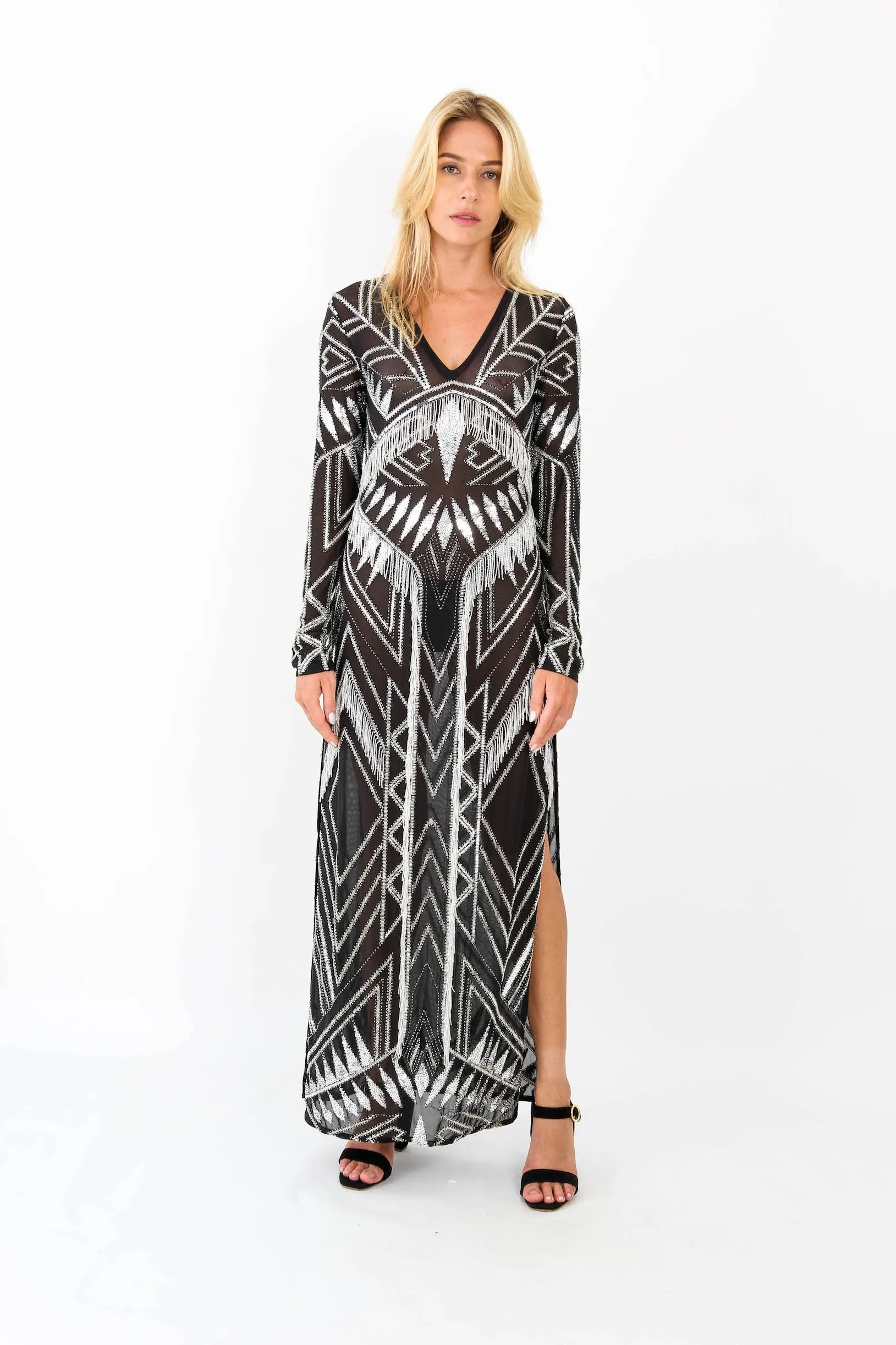 Long Dress Calypso Net Black