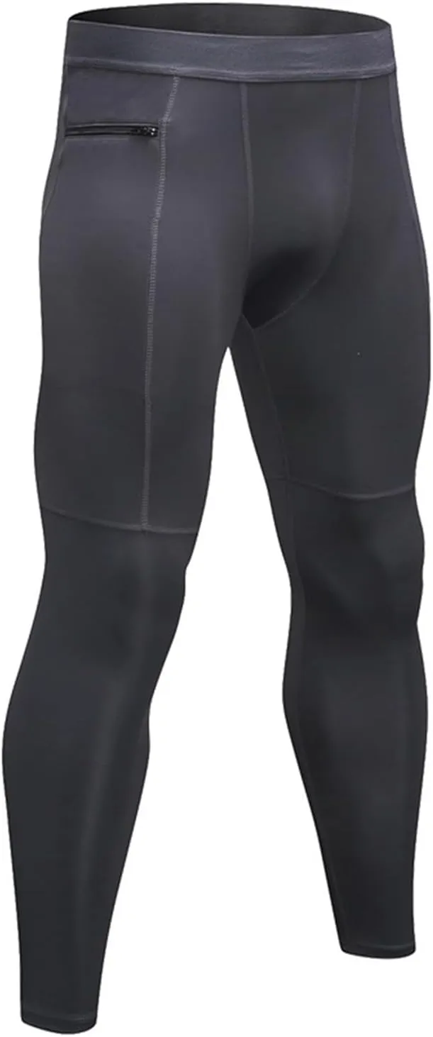 Men's Active Yoga Leggings Pants Running Dance Tights with Pockets Cycling Workout Pants Quick Dry Joggers