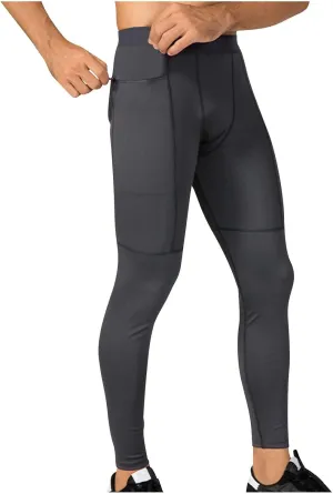 Men's Active Yoga Leggings Pants Running Dance Tights with Pockets Cycling Workout Pants Quick Dry Joggers