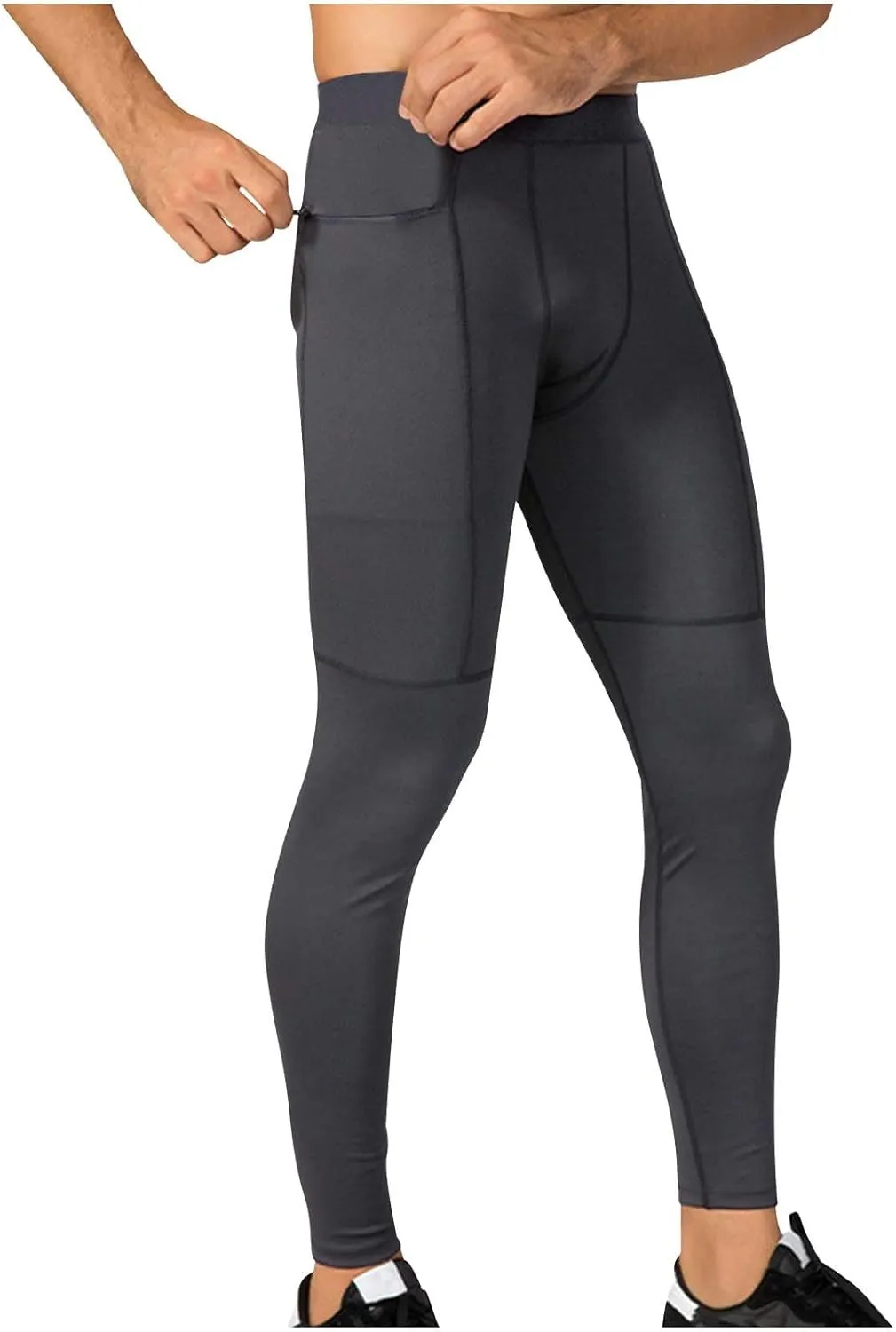 Men's Active Yoga Leggings Pants Running Dance Tights with Pockets Cycling Workout Pants Quick Dry Joggers