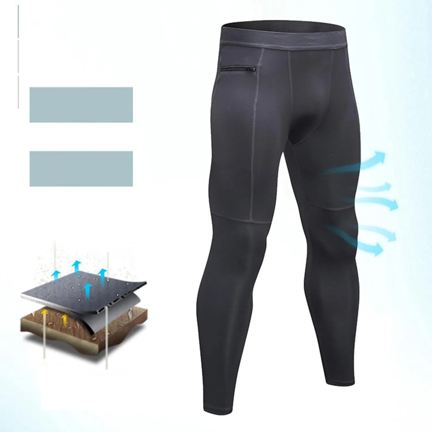 Men's Active Yoga Leggings Pants Running Dance Tights with Pockets Cycling Workout Pants Quick Dry Joggers