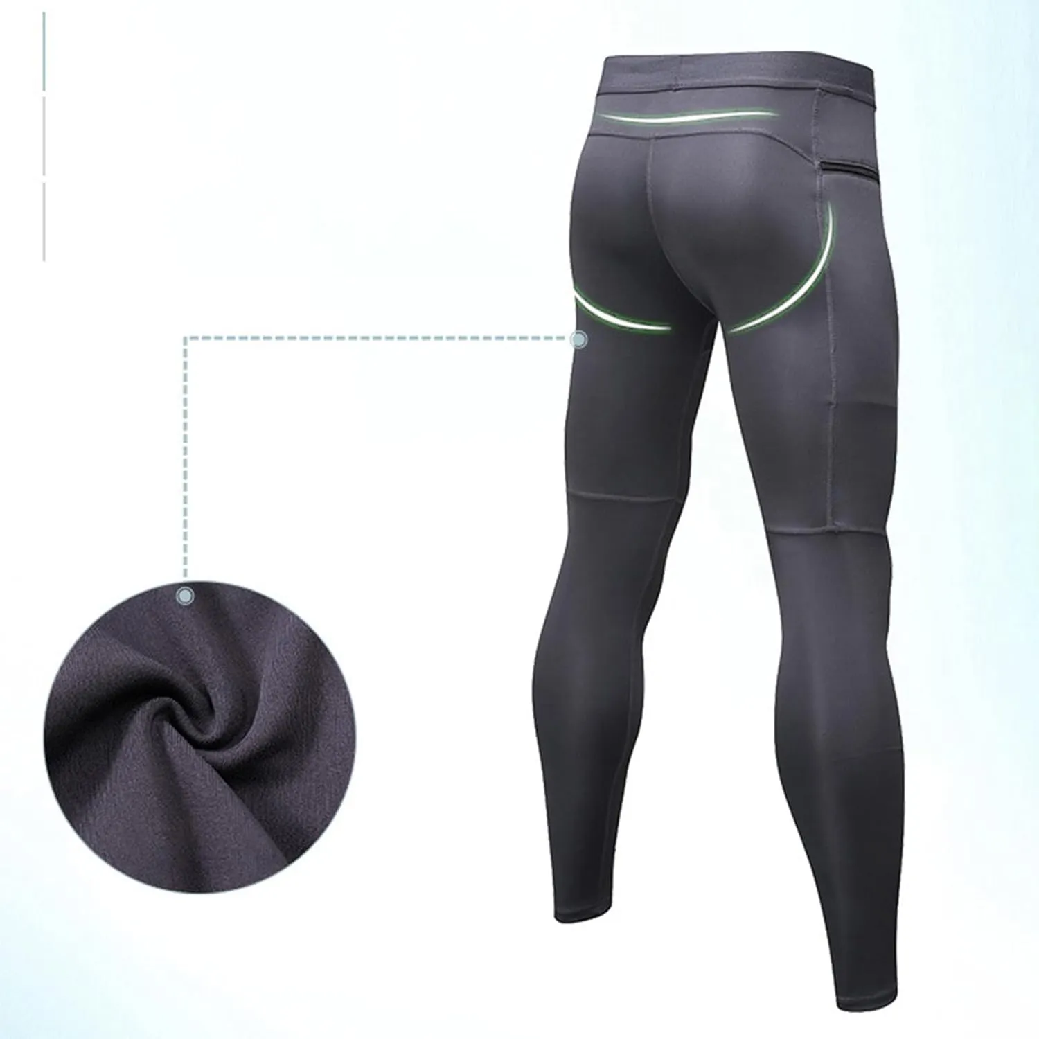 Men's Active Yoga Leggings Pants Running Dance Tights with Pockets Cycling Workout Pants Quick Dry Joggers