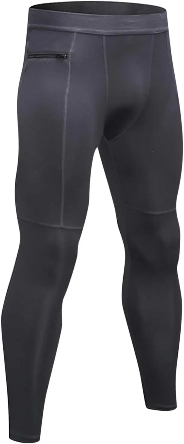 Men's Active Yoga Leggings Pants Running Dance Tights with Pockets Cycling Workout Pants Quick Dry Joggers