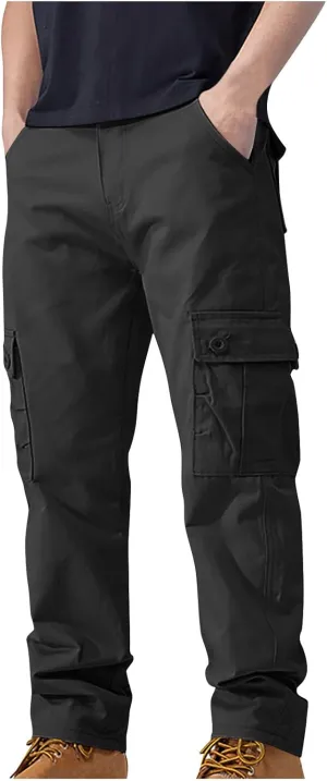 Mens Casual Pants Hiking Chino Cargo Pants Lightweight Outdoor Twill Jogger Sweatpants Loose Straight Leg Pants