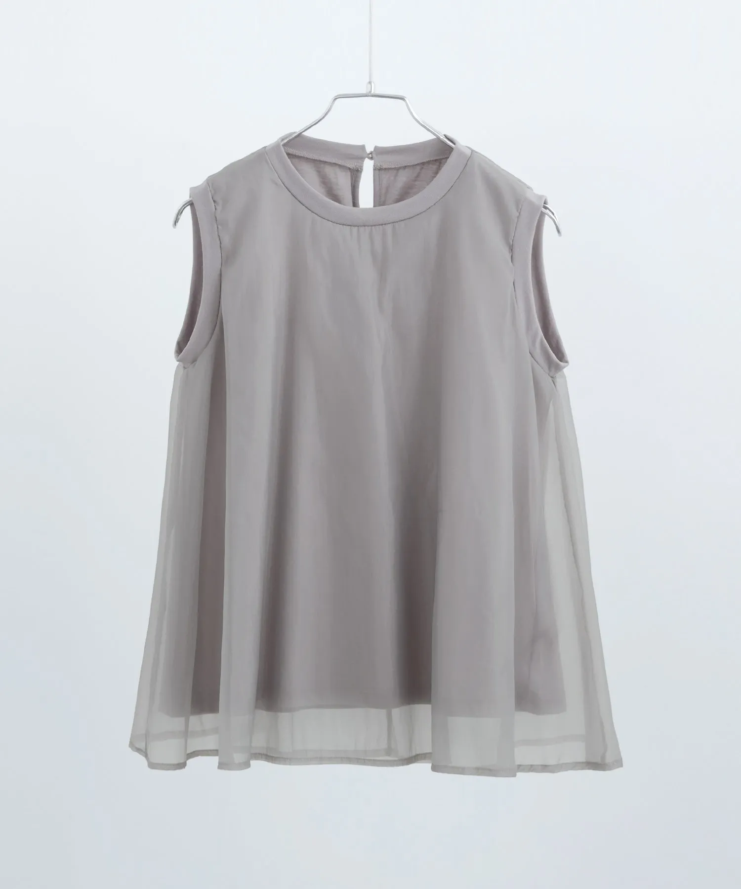 Organdie Flare No Sleeve Tops