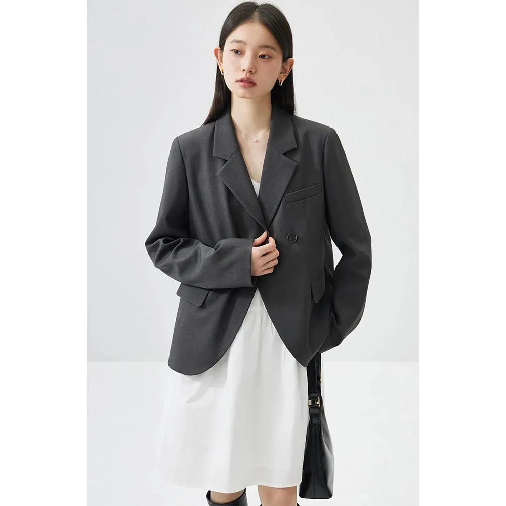 Versatile Women's Solid Color Suit Jacket