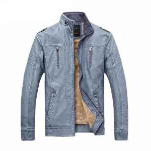 West Louis PU Leather Velvet Jacket