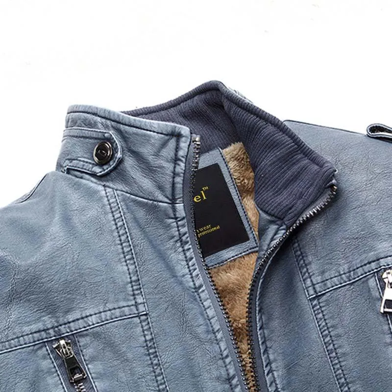West Louis PU Leather Velvet Jacket
