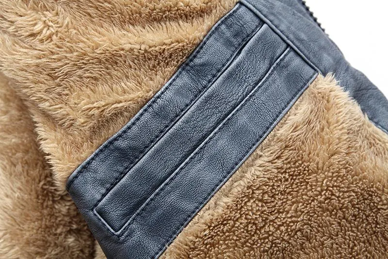 West Louis PU Leather Velvet Jacket