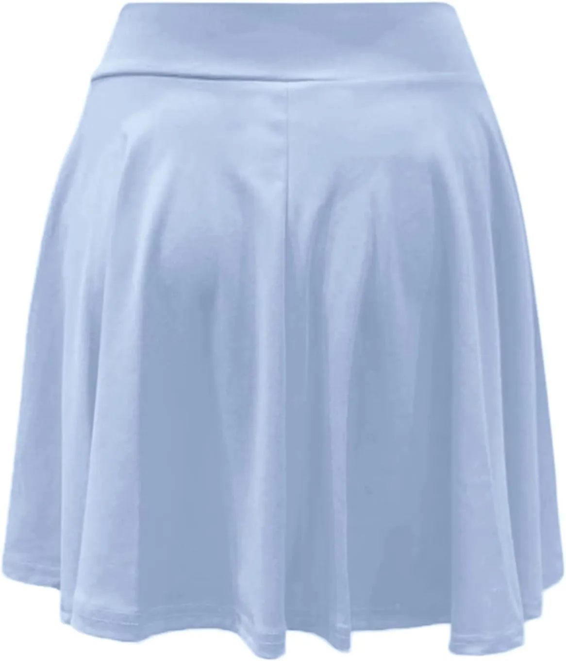 Women Skirt with Shorts High Waist Side Zipper Pleated Wrap Solid Color Casual Summer A Line Mini Skirts