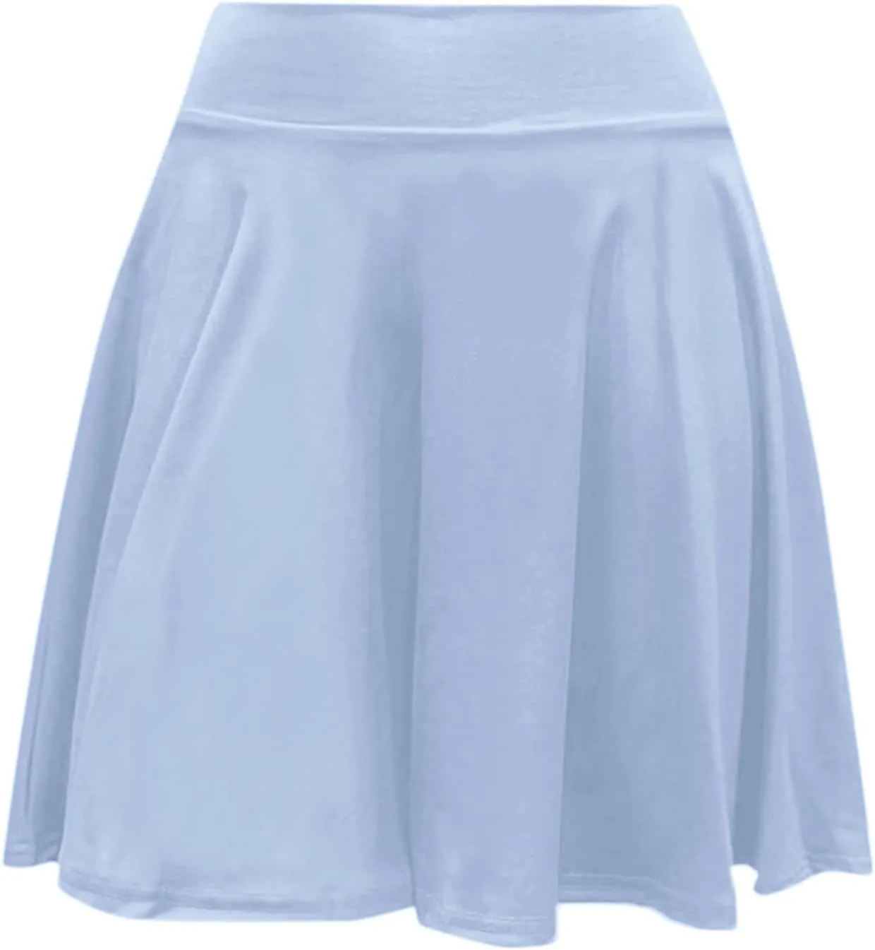 Women Skirt with Shorts High Waist Side Zipper Pleated Wrap Solid Color Casual Summer A Line Mini Skirts