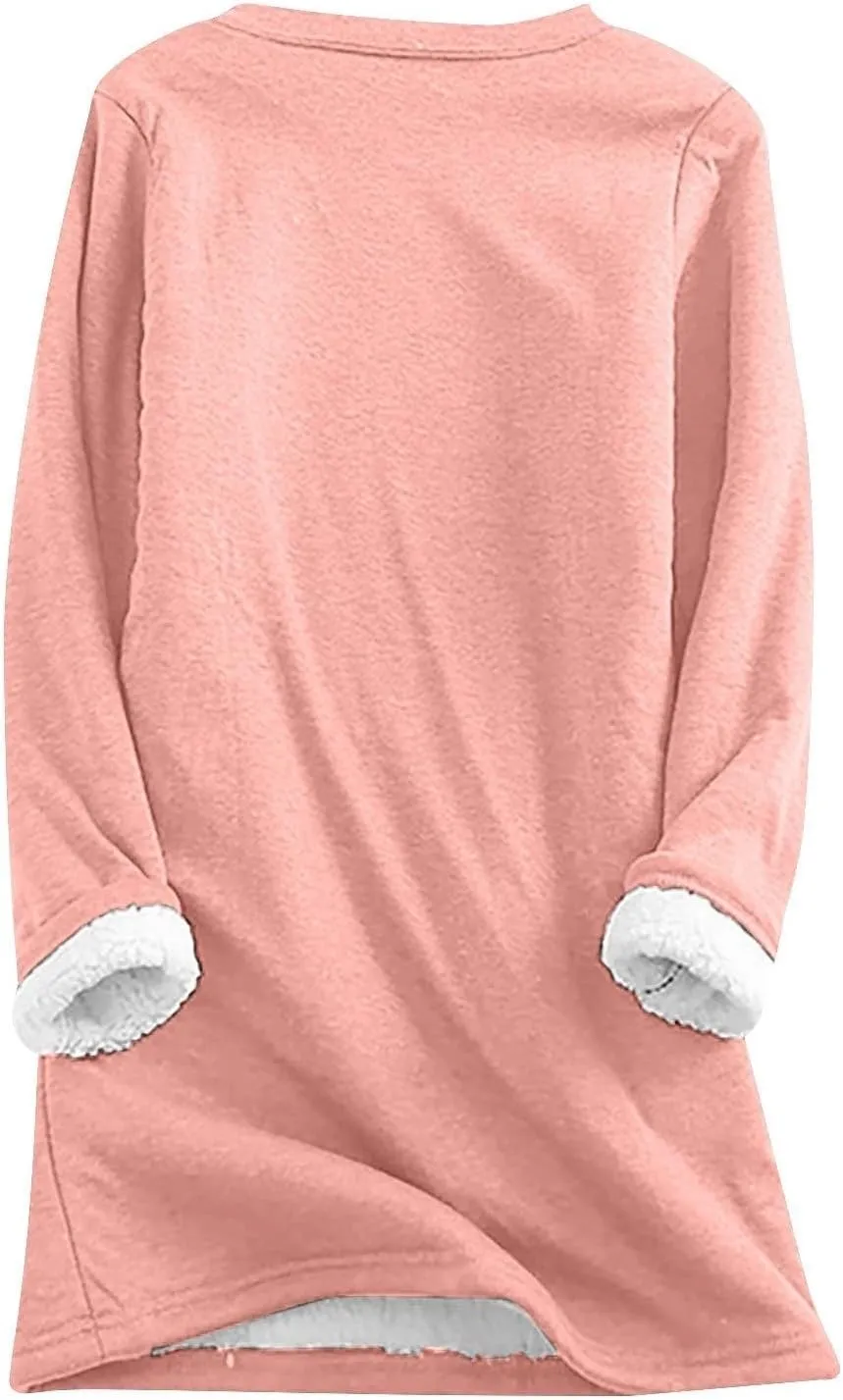 Yes,I'm Still Freezing -Me 24:7 Sherpa Lined Sweatshirt Women Faux Fur Parka Warm Outerwear Letter Print Loungewear